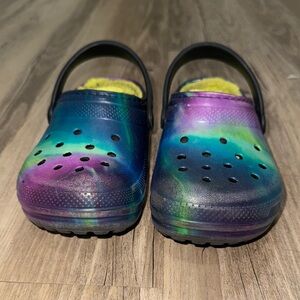 CROCS Kids Galaxy Slippers - Blue, Purple, Green